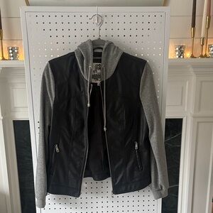 Stylish Black and Gray Leather Jacket
